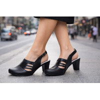 Sandale dama elegante din piele naturala – model negru, confort premium S33CRN